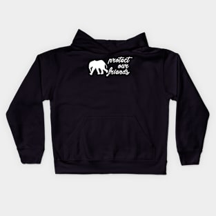 protect our friends - elephant Kids Hoodie
